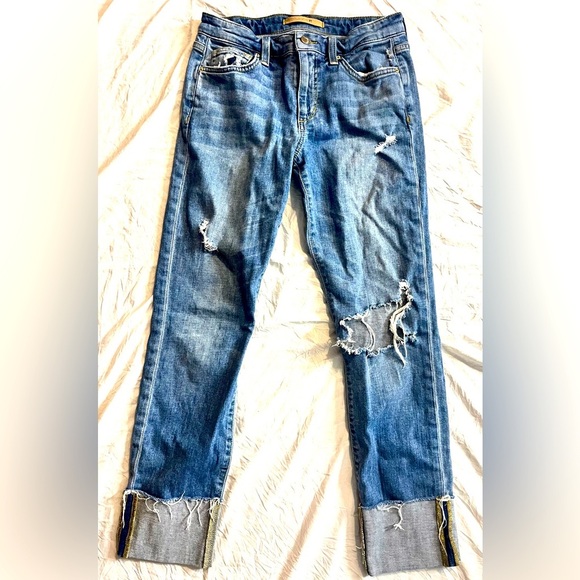 Joe's Jeans Denim - Joe’s Jeans Distressed Cuff Crop Women’s Blue Jeans Waist Size 26